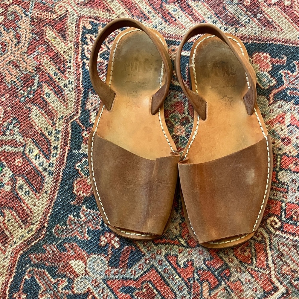 Pons Brown Leather Sandals for Women